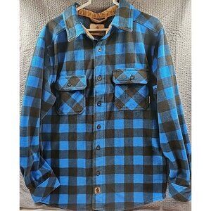 Mens Legendary Whitetails Flannel Plaid, Jacket Shirt, Blue/black, Medium
